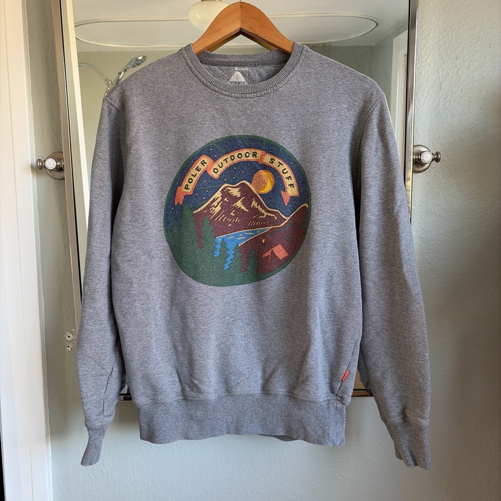 Poler grey outdoor crewneck sweatshirt